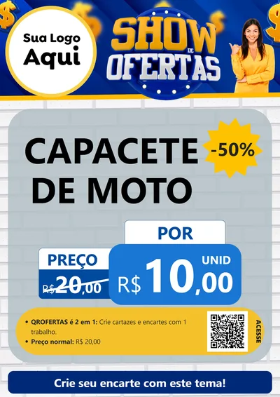 Modelo de Cartaz para Cartaz A4 Vertical com o tema Show de Ofertas para Moto peças