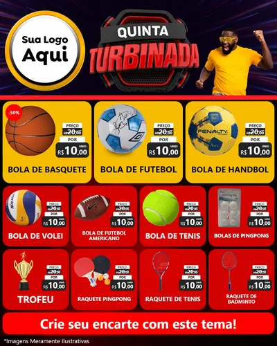 Modelo de Rede Social para Feed Instagram com o tema Quinta Turbinada para Artigos Esportivos