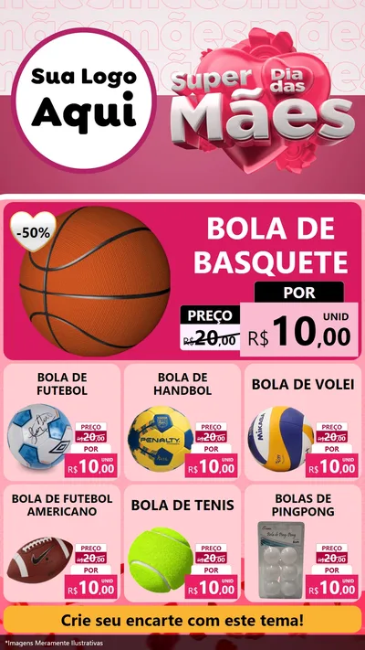 Modelo de Rede Social para Stories com o tema Super Dia Das Mães para Artigos Esportivos