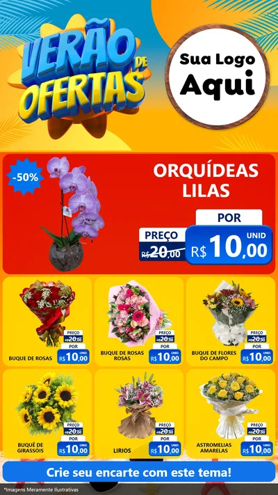 Modelo de Rede Social para Stories com o tema Verão de Ofertas para Floricultura e jardim