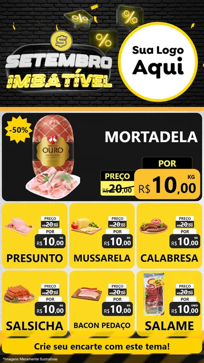 Modelo de Rede Social para Stories com o tema Setembro Imbatível para Frios e Laticínios