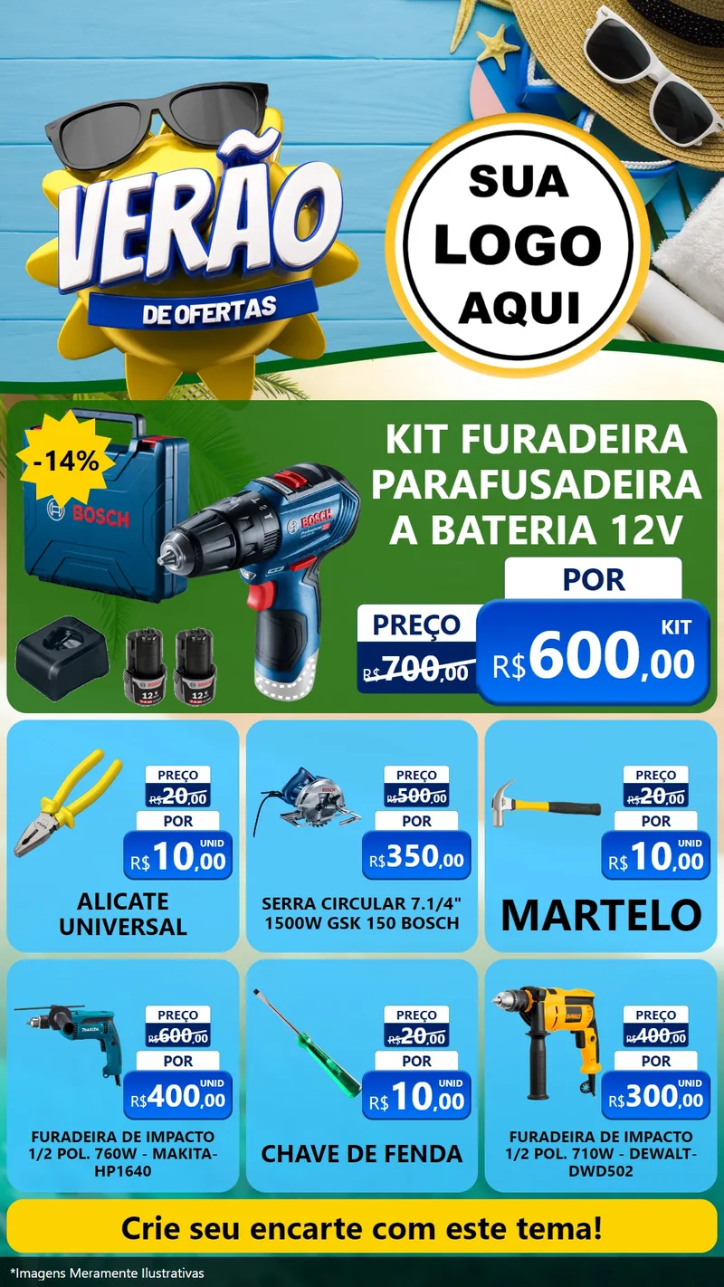 Modelo de Rede Social para Stories com o tema Verão de Ofertas para Maquinas e Ferramentas