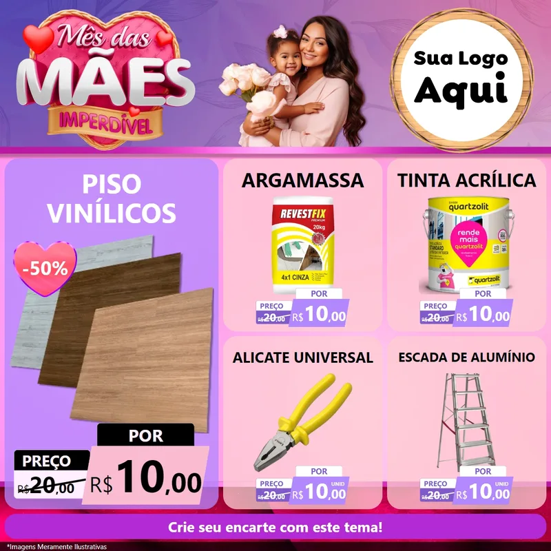 Modelo de Rede Social para Feed Facebook com o tema Mês das Mães Imperdível para Material para Construção