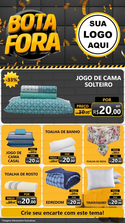 Modelo de Rede Social para Stories com o tema Bota Fora para Cama, Mesa e Banho