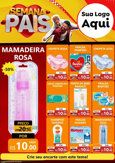 Modelo de Encarte para Encarte A4 Vertical com o tema Semana Dos Pais para Bebês
