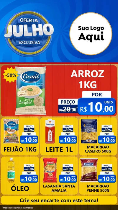 Modelo de Rede Social para Stories com o tema Oferta Exclusiva, Julho para Supermercado