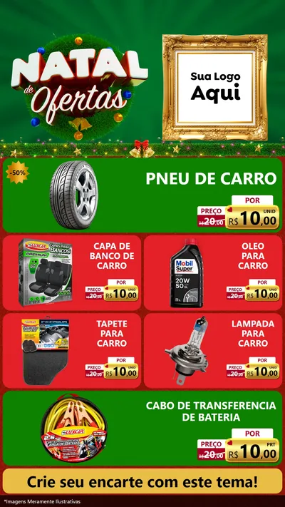 Modelo de TV para TV Vertical com o tema Natal de Ofertas para Auto peças