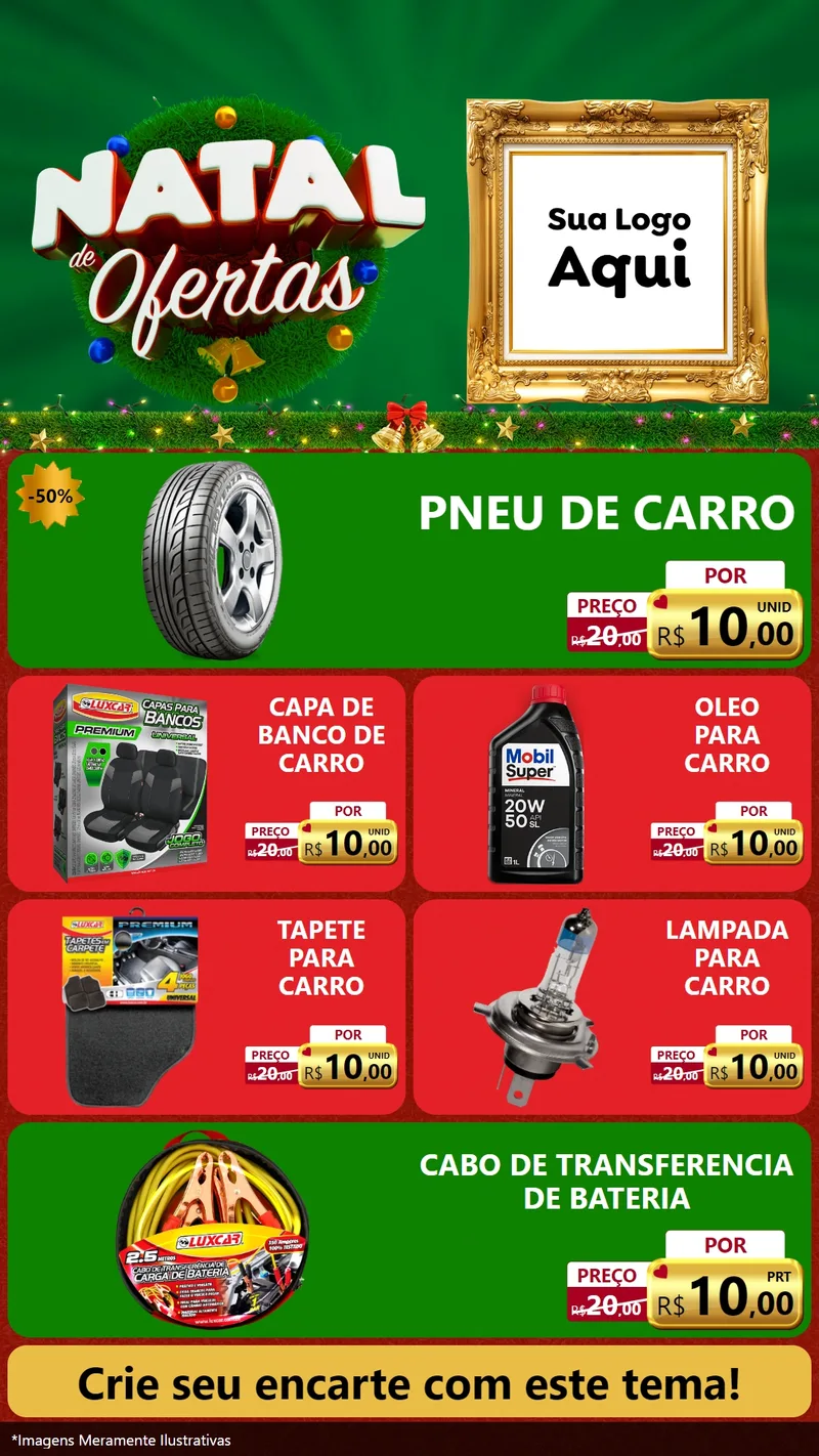 Modelo de TV para TV Vertical com o tema Natal de Ofertas para Auto peças