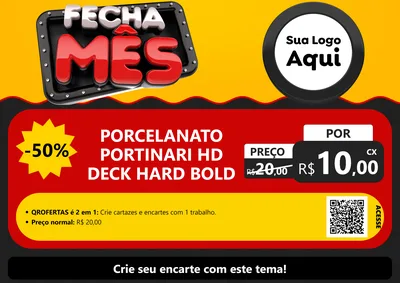 Modelo de Cartaz para Cartaz A4 Horizontal com o tema Fecha Mês para Pisos e revestimentos