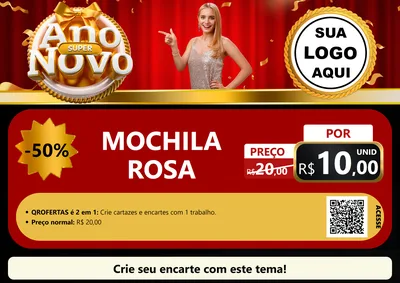 Modelo de Cartaz para Cartaz A4 Horizontal com o tema Super Ano Novo para Papelaria