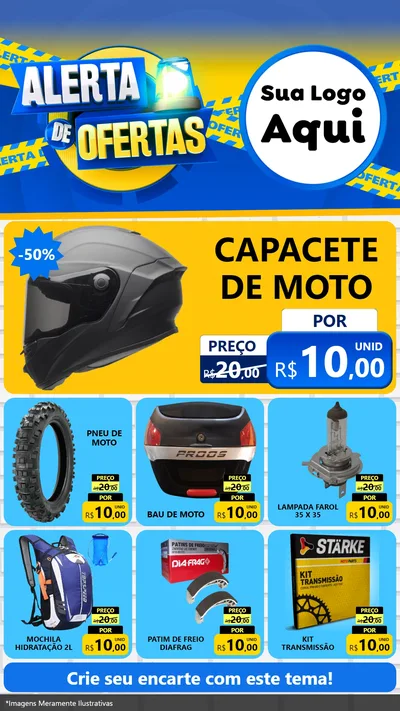 Modelo de Rede Social para Stories com o tema Alerta de Ofertas para Moto peças