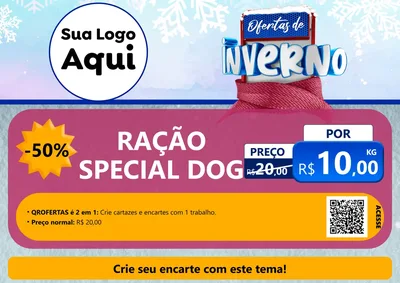 Modelo de Cartaz para Cartaz A4 Horizontal com o tema Ofertas de Inverno para Pet Shop