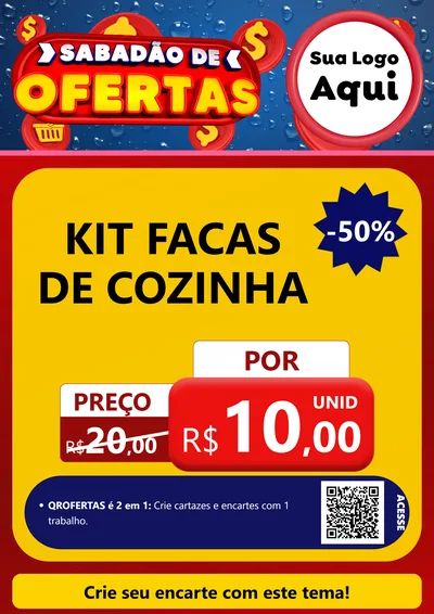 Modelo de Cartaz para Cartaz A4 Vertical com o tema Sabadão de Ofertas para Utilidades Domésticas