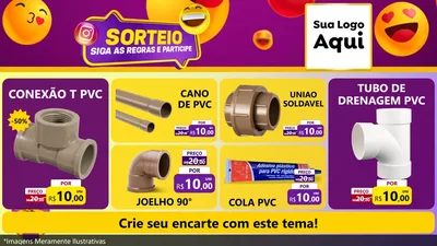 Modelo de TV para TV Horizontal com o tema Sorteio para Tubos e conexões