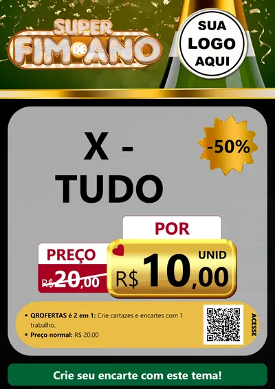 Modelo de Cartaz para Cartaz A4 Vertical com o tema Super Fim de Ano para Hamburgueria