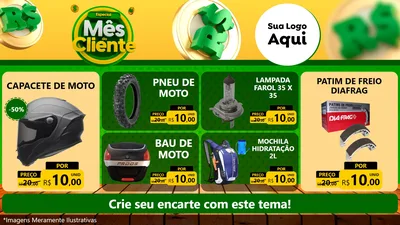 Modelo de TV para TV Horizontal com o tema Especial Mês do Cliente para Moto peças