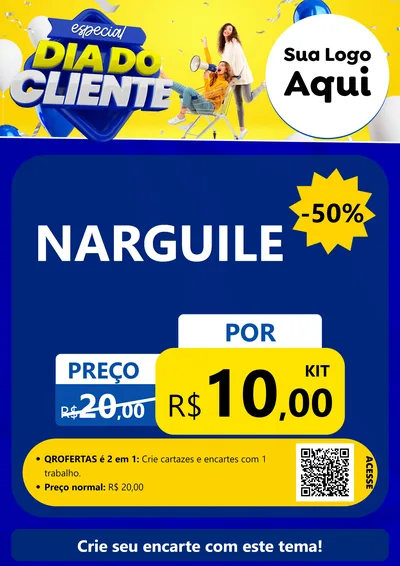 Modelo de Cartaz para Cartaz A4 Vertical com o tema Especial Dia do Cliente para Tabacaria