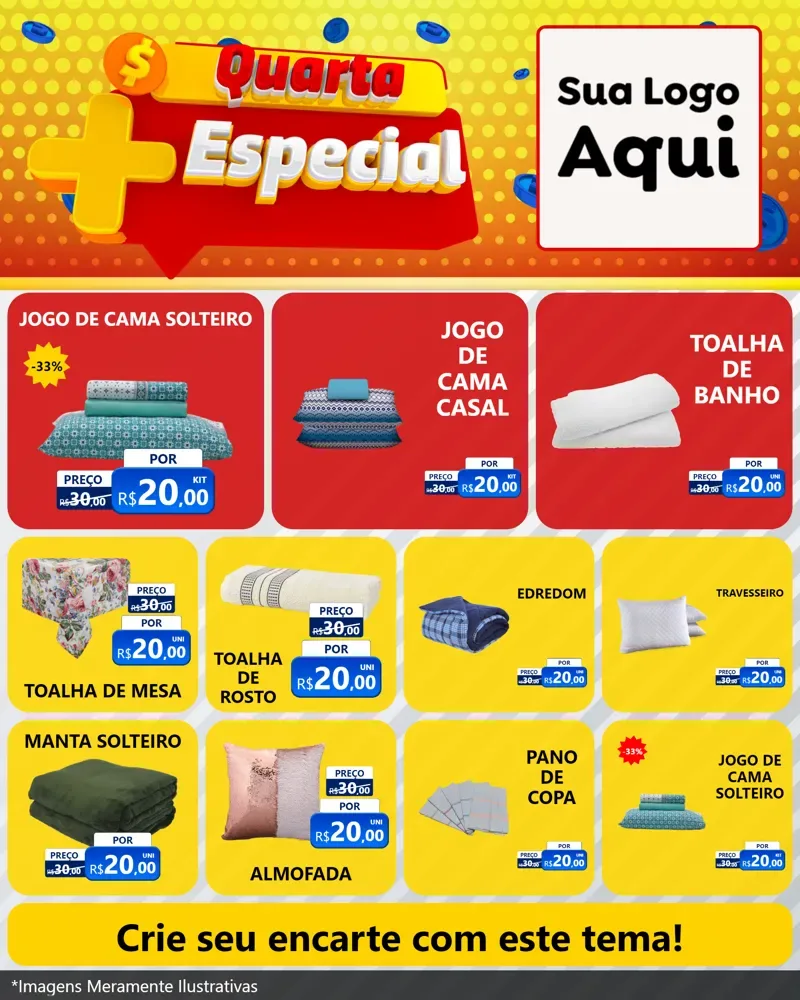 Modelo de Rede Social para Feed Instagram com o tema Quarta Mais Especial para Cama, Mesa e Banho