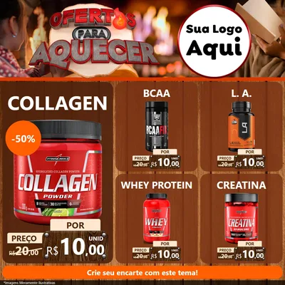 Modelo de Rede Social para Feed Facebook com o tema Ofertas Para Aquecer para Suplementos alimentares