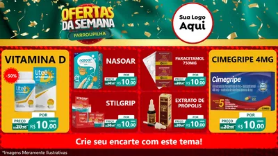 Modelo de TV para TV Horizontal com o tema Ofertas da Semana Farroupilha para Farmácia