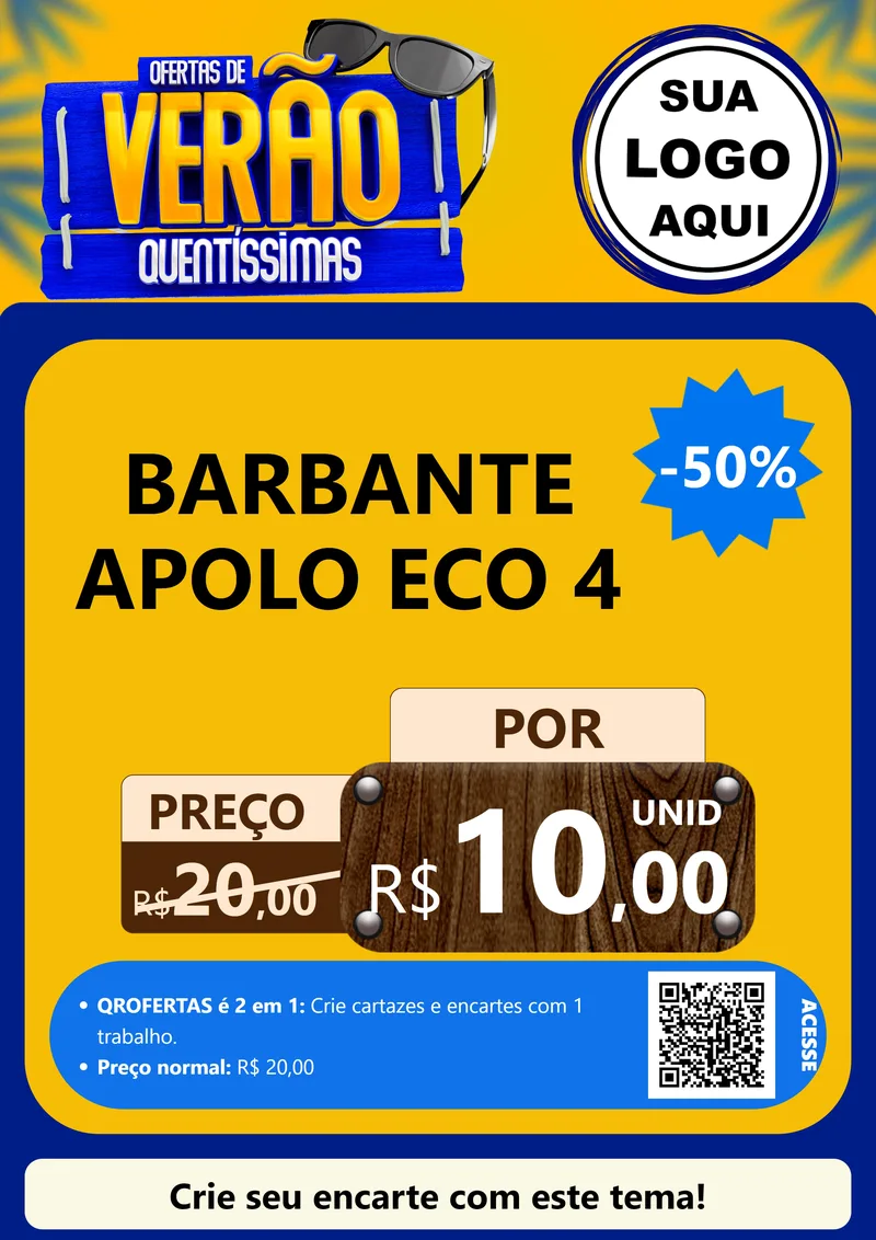Modelo de Cartaz para Cartaz A4 Vertical com o tema Ofertas de Verão Quentíssimas para Armarinho e Aviamentos