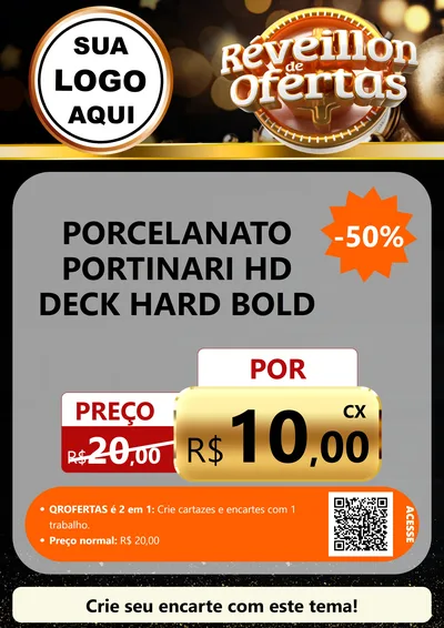 Modelo de Cartaz para Cartaz A4 Vertical com o tema Réveillon de Ofertas para Pisos e revestimentos