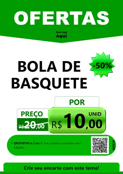 Modelo de Cartaz para Cartaz A4 Vertical com o tema Ofertas Verde Cartaz para Artigos Esportivos