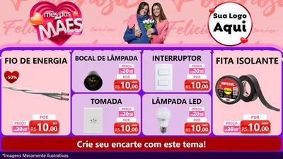 Modelo de TV para TV Horizontal com o tema Mês Das Mães para Materiais Elétricos