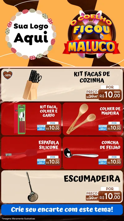 Modelo de TV para TV Vertical com o tema O Coelho Ficou Maluco - Páscoa para Utilidades Domésticas