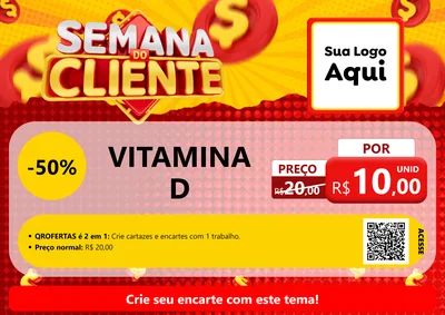 Modelo de Cartaz para Cartaz A4 Horizontal com o tema Semana do Cliente para Farmácia