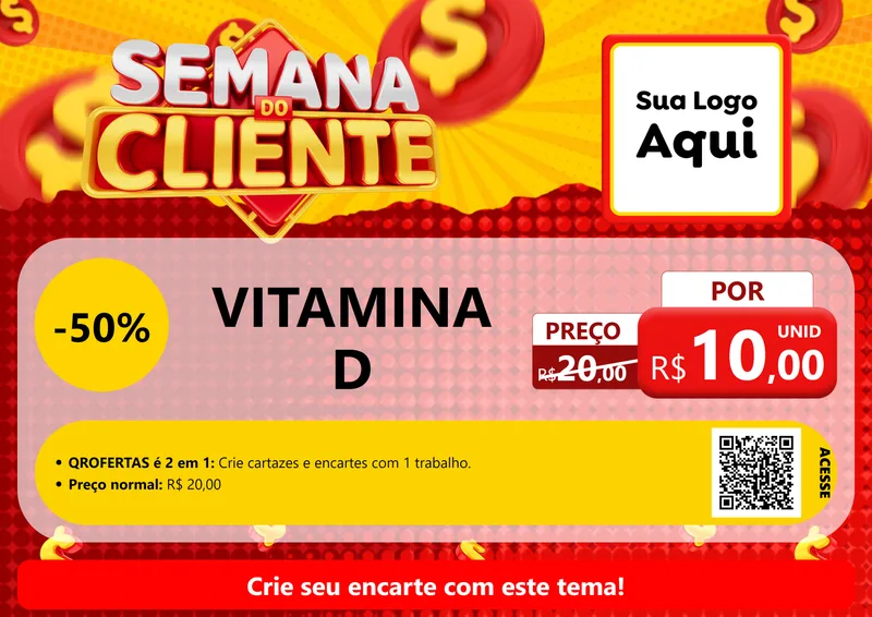 Modelo de Cartaz para Cartaz A4 Horizontal com o tema Semana do Cliente para Farmácia