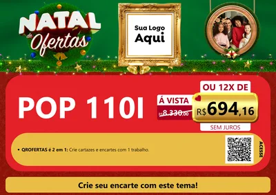Modelo de Cartaz para Cartaz A4 Horizontal com o tema Natal de Ofertas para Concessionaria de Motos