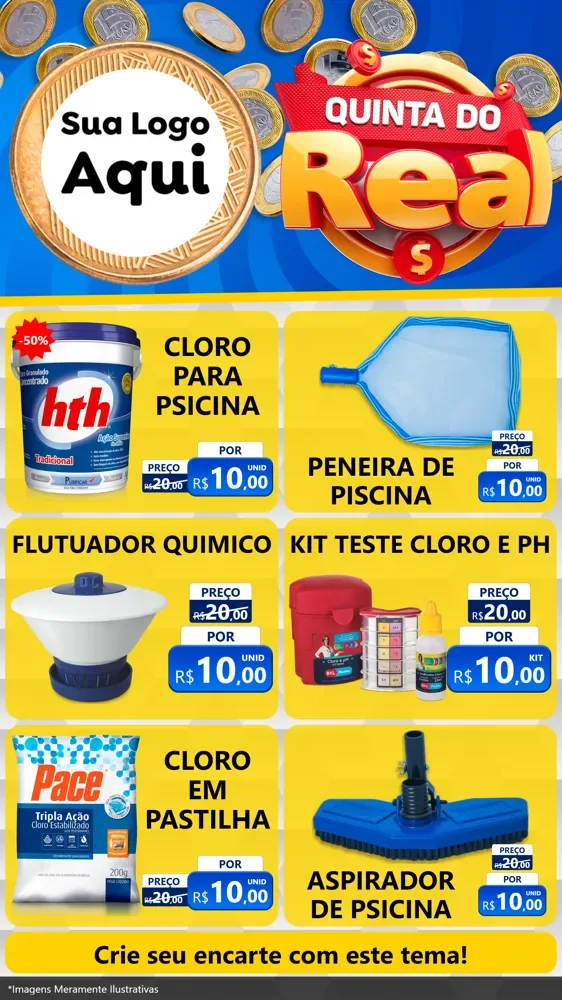 Modelo de Rede Social para Stories com o tema Quinta do Real para Produtos para Piscina