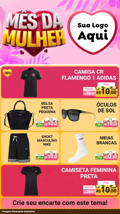 Modelo de TV para TV Vertical com o tema Mês da Mulher para Roupas e acessórios