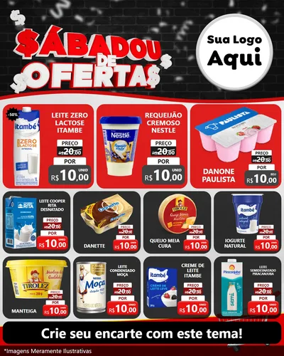 Modelo de Rede Social para Feed Instagram com o tema Sabadou de Ofertas para Frios e Laticínios
