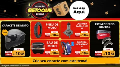 Modelo de TV para TV Horizontal com o tema Operação Estoque Zerado para Moto peças
