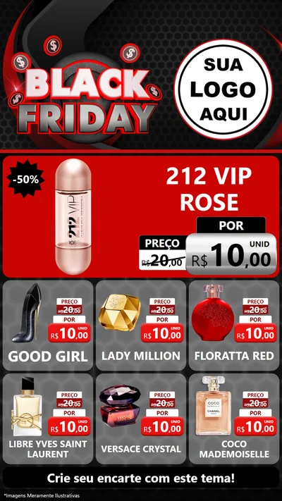 Modelo de Rede Social para Stories com o tema Black Friday para Perfumes