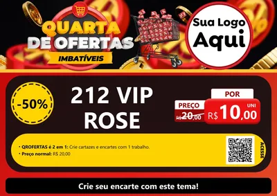 Modelo de Cartaz para Cartaz A4 Horizontal com o tema Quarta de Ofertas Imbatíveis para Perfumes