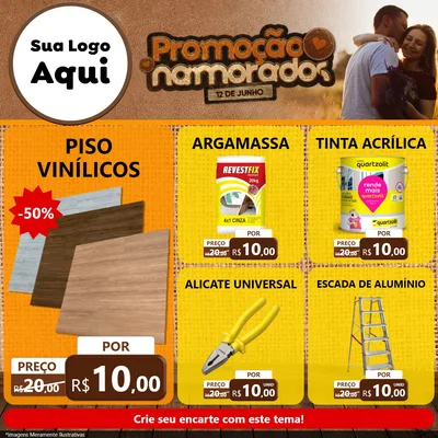 Modelo de Rede Social para Feed Facebook com o tema Promoção Namorados para Material para Construção