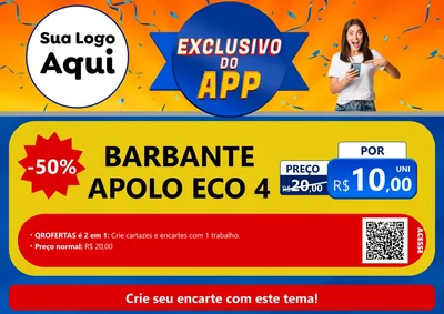 Modelo de Cartaz para Cartaz A4 Horizontal com o tema Exclusivo do Aplicativo para Armarinho e Aviamentos