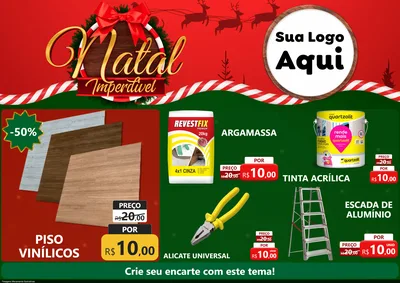 Modelo de Encarte para Encarte A4 Horizontal com o tema Natal Imperdível para Material para Construção