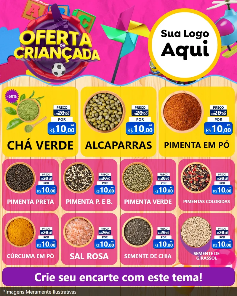Modelo de Rede Social para Feed Instagram com o tema Oferta da Criançada para Produtos Naturais