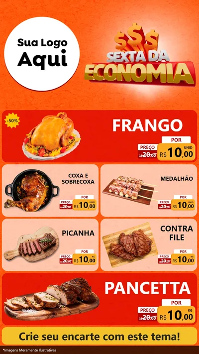 Modelo de TV para TV Vertical com o tema Sexta da Economia para Assados