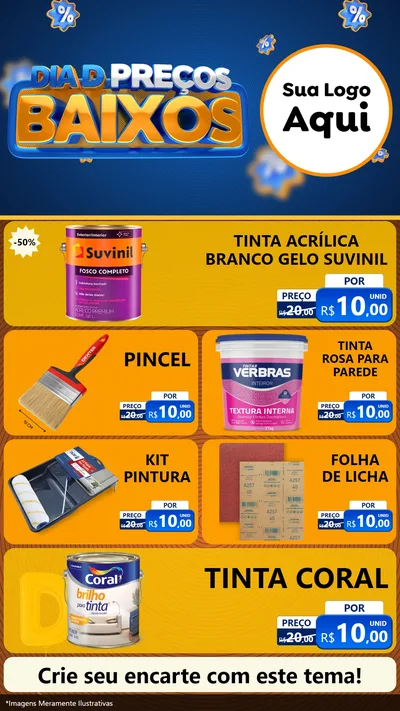 Modelo de TV para TV Vertical com o tema Dia D Preço Baixo para Tintas e Ferramentas