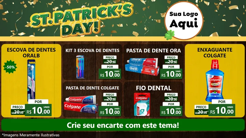 Modelo de TV para TV Horizontal com o tema St Patriks Day para Higiene Pessoal