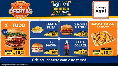 Modelo de TV para TV Horizontal com o tema Sábado de Ofertas Imperdíveis para Hamburgueria