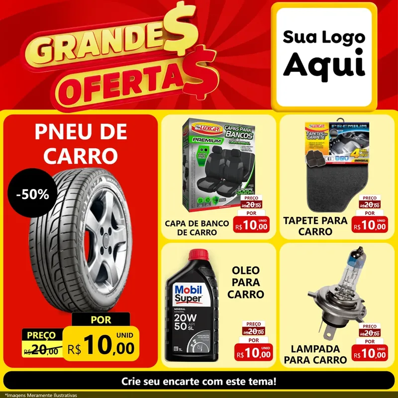 Modelo de Rede Social para Feed Facebook com o tema Grandes Ofertas para Auto peças