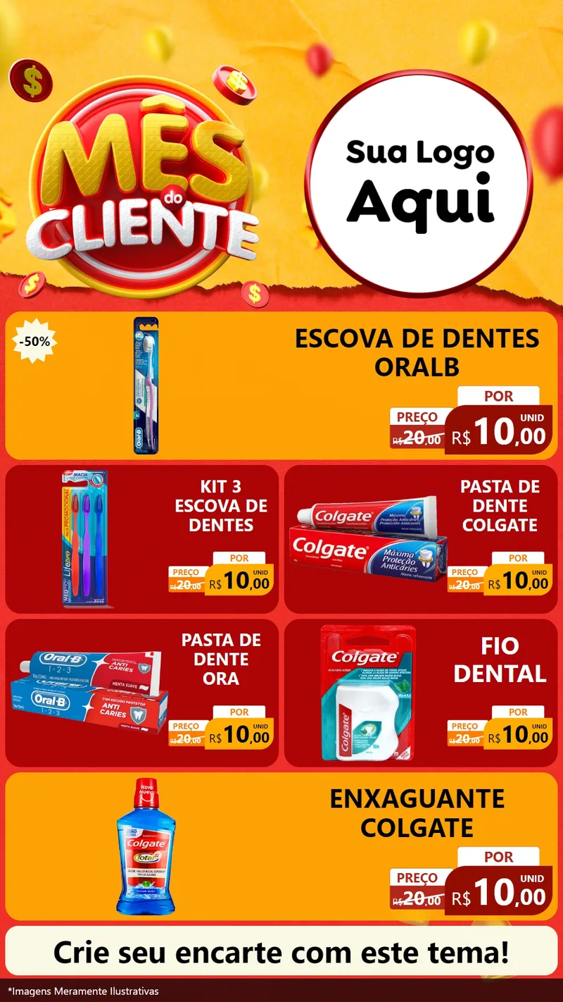 Modelo de TV para TV Vertical com o tema Mês do Cliente para Higiene Pessoal