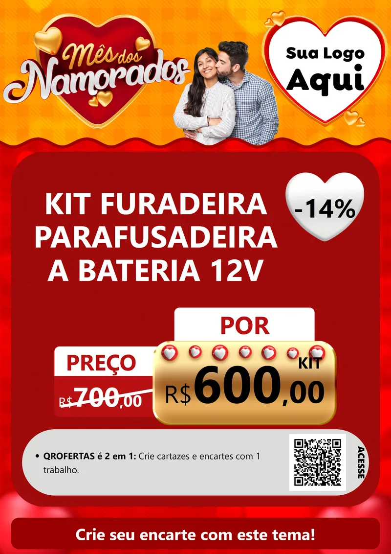 Modelo de Cartaz para Cartaz A4 Vertical com o tema Mês dos Namorados para Maquinas e Ferramentas