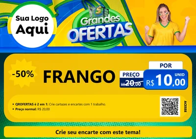 Modelo de Cartaz para Cartaz A4 Horizontal com o tema Grandes Ofertas para Assados